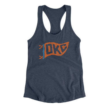 Okc Pennant Women's Racerback Tank-Allegiant Goods Co. Vintage Sports Apparel