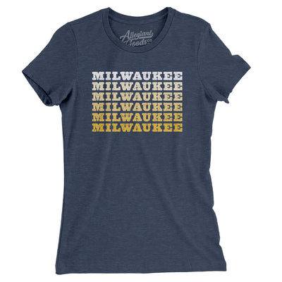 Milwaukee Repeat Women's T-Shirt-Indigo-Allegiant Goods Co. Vintage Sports Apparel