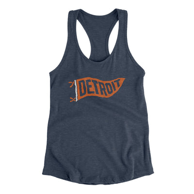 Detroit Pennant Women's Racerback Tank-Indigo-Allegiant Goods Co. Vintage Sports Apparel