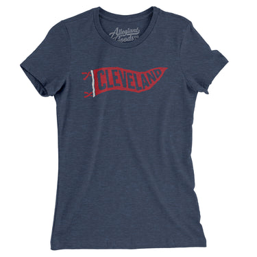 Cleveland Pennant Women's T-Shirt-Indigo-Allegiant Goods Co. Vintage Sports Apparel