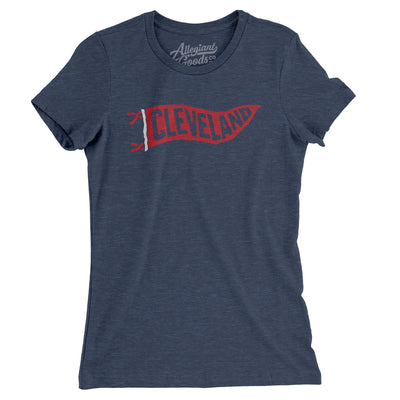 Cleveland Pennant Women's T-Shirt-Indigo-Allegiant Goods Co. Vintage Sports Apparel