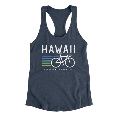 Hawaii Cycling Women's Racerback Tank-Indigo-Allegiant Goods Co. Vintage Sports Apparel