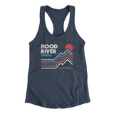 Hood River Oregon Women's Racerback Tank-Indigo-Allegiant Goods Co. Vintage Sports Apparel