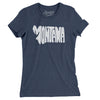 Montana State Shape Text Women's T-Shirt-Indigo-Allegiant Goods Co. Vintage Sports Apparel