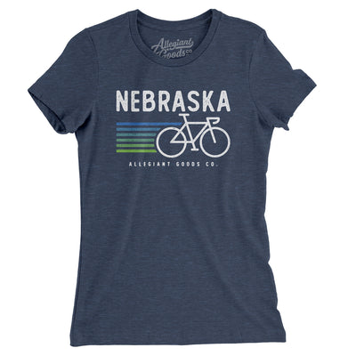 Nebraska Cycling Women's T-Shirt-Indigo-Allegiant Goods Co. Vintage Sports Apparel
