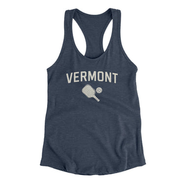 Vermont Pickleball Women's Racerback Tank-Indigo-Allegiant Goods Co. Vintage Sports Apparel