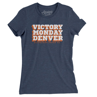 Victory Monday Denver Women's T-Shirt-Indigo-Allegiant Goods Co. Vintage Sports Apparel