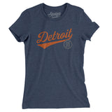 Detroit Vintage Script Women's T-Shirt-Indigo-Allegiant Goods Co. Vintage Sports Apparel
