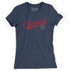 Cleveland Vintage Script Women's T-Shirt-Indigo-Allegiant Goods Co. Vintage Sports Apparel