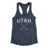 Utah Golf Women's Racerback Tank-Indigo-Allegiant Goods Co. Vintage Sports Apparel