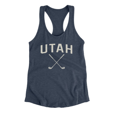 Utah Golf Women's Racerback Tank-Indigo-Allegiant Goods Co. Vintage Sports Apparel