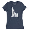 Idaho State Shape Text Women's T-Shirt-Indigo-Allegiant Goods Co. Vintage Sports Apparel