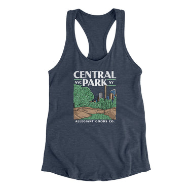 Central Park Women's Racerback Tank-Indigo-Allegiant Goods Co. Vintage Sports Apparel