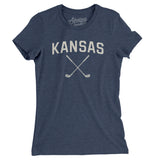 Kansas Golf Women's T-Shirt-Indigo-Allegiant Goods Co. Vintage Sports Apparel