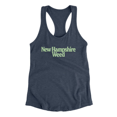New Hampshire Weed Women's Racerback Tank-Indigo-Allegiant Goods Co. Vintage Sports Apparel