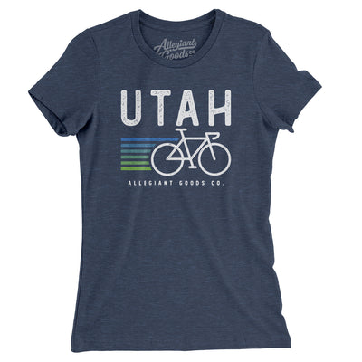 Utah Cycling Women's T-Shirt-Indigo-Allegiant Goods Co. Vintage Sports Apparel