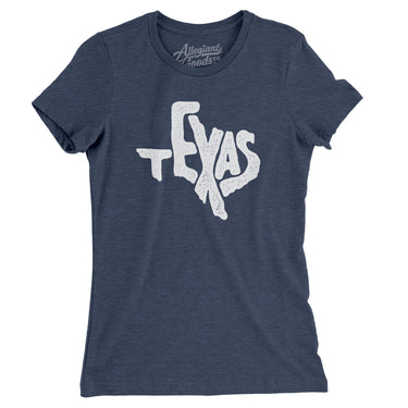 Texas State Shape Text Women's T-Shirt-Allegiant Goods Co. Vintage Sports Apparel