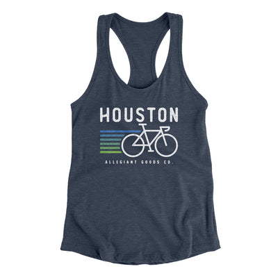 Houston Cycling Women's Racerback Tank-Indigo-Allegiant Goods Co. Vintage Sports Apparel
