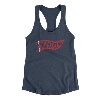 Montréal Pennant Women's Racerback Tank-Indigo-Allegiant Goods Co. Vintage Sports Apparel