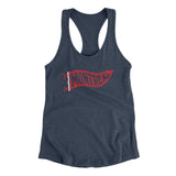 Montréal Pennant Women's Racerback Tank-Indigo-Allegiant Goods Co. Vintage Sports Apparel