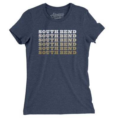 South Bend Repeat Women's T-Shirt-Indigo-Allegiant Goods Co. Vintage Sports Apparel