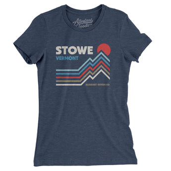 Stowe Vermont Women's T-Shirt-Indigo-Allegiant Goods Co. Vintage Sports Apparel