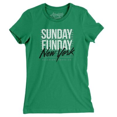 Sunday Funday New York Women's T-Shirt-Kelly Green-Allegiant Goods Co. Vintage Sports Apparel