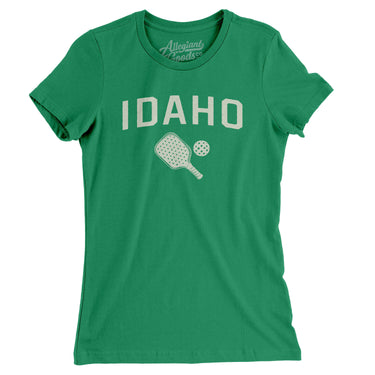Idaho Pickleball Women's T-Shirt-Kelly Green-Allegiant Goods Co. Vintage Sports Apparel