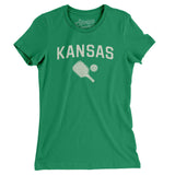 Kansas Pickleball Women's T-Shirt-Kelly Green-Allegiant Goods Co. Vintage Sports Apparel
