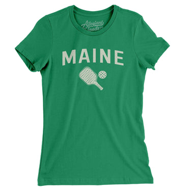 Maine Pickleball Women's T-Shirt-Kelly Green-Allegiant Goods Co. Vintage Sports Apparel