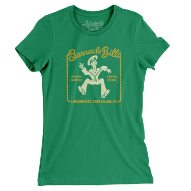 Barnacle Bills Long Island Women's T-Shirt-Kelly Green-Allegiant Goods Co. Vintage Sports Apparel