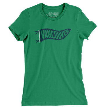 Vancouver Pennant Women's T-Shirt-Kelly Green-Allegiant Goods Co. Vintage Sports Apparel