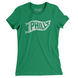 Philly Pennant Women's T-Shirt-Kelly Green-Allegiant Goods Co. Vintage Sports Apparel