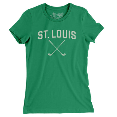 St. Louis Golf Women's T-Shirt-Kelly Green-Allegiant Goods Co. Vintage Sports Apparel