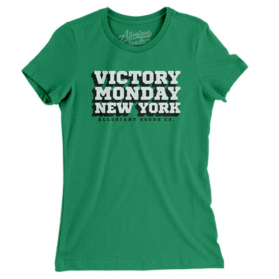 Victory Monday New York Women's T-Shirt-Kelly Green-Allegiant Goods Co. Vintage Sports Apparel