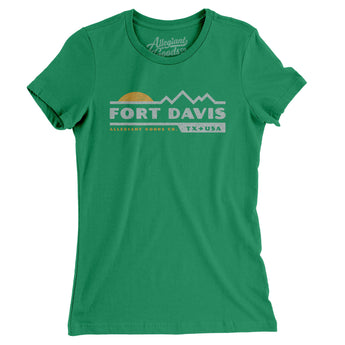 Fort Davis Mountain Sunset Women's T-Shirt-Kelly Green-Allegiant Goods Co. Vintage Sports Apparel