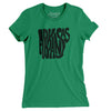 Arkansas State Shape Text Women's T-Shirt-Kelly Green-Allegiant Goods Co. Vintage Sports Apparel