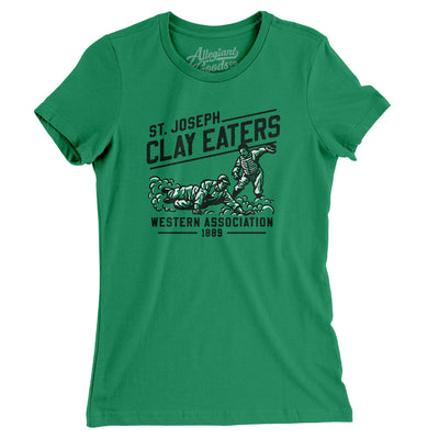 St Joseph Clay Eaters Women's T-Shirt-Kelly Green-Allegiant Goods Co. Vintage Sports Apparel
