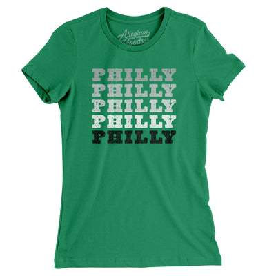 Philly Repeat Women's T-Shirt-Kelly Green-Allegiant Goods Co. Vintage Sports Apparel