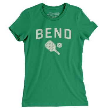 Bend Pickleball Women's T-Shirt-Kelly Green-Allegiant Goods Co. Vintage Sports Apparel