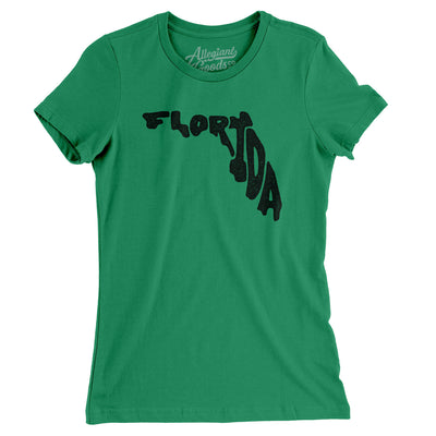 Florida State Shape Text Women's T-Shirt-Kelly Green-Allegiant Goods Co. Vintage Sports Apparel