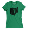 Ohio State Shape Text Women's T-Shirt-Kelly Green-Allegiant Goods Co. Vintage Sports Apparel