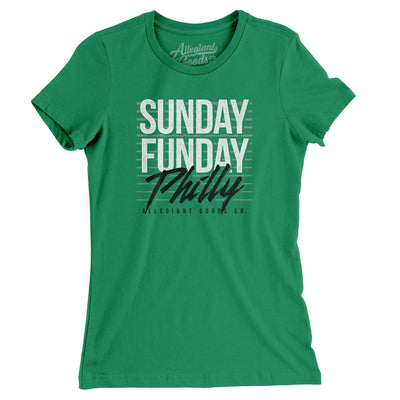 Sunday Funday Philly Women's T-Shirt-Kelly Green-Allegiant Goods Co. Vintage Sports Apparel