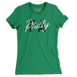 Philly Pa Overprinted Women's T-Shirt-Kelly Green-Allegiant Goods Co. Vintage Sports Apparel