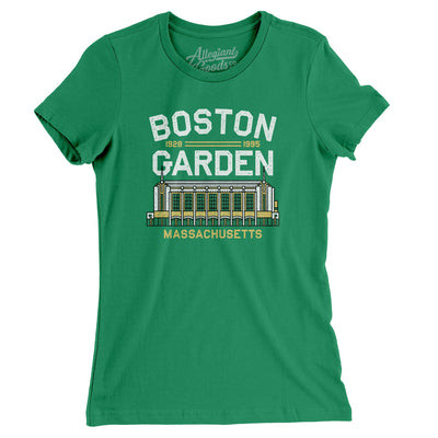 Boston Garden Women's T-Shirt-Kelly Green-Allegiant Goods Co. Vintage Sports Apparel