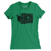 Washington State Shape Text Women's T-Shirt-Kelly Green-Allegiant Goods Co. Vintage Sports Apparel