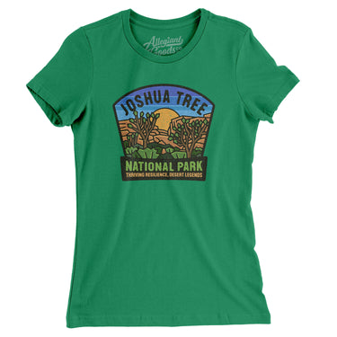 Joshua Tree National Park Badge Women's T-Shirt-Kelly Green-Allegiant Goods Co. Vintage Sports Apparel