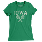 Iowa Tennis Women's T-Shirt-Kelly Green-Allegiant Goods Co. Vintage Sports Apparel