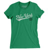 New York Vintage Script Women's T-Shirt-Kelly Green-Allegiant Goods Co. Vintage Sports Apparel