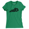 Kentucky State Shape Text Women's T-Shirt-Kelly Green-Allegiant Goods Co. Vintage Sports Apparel